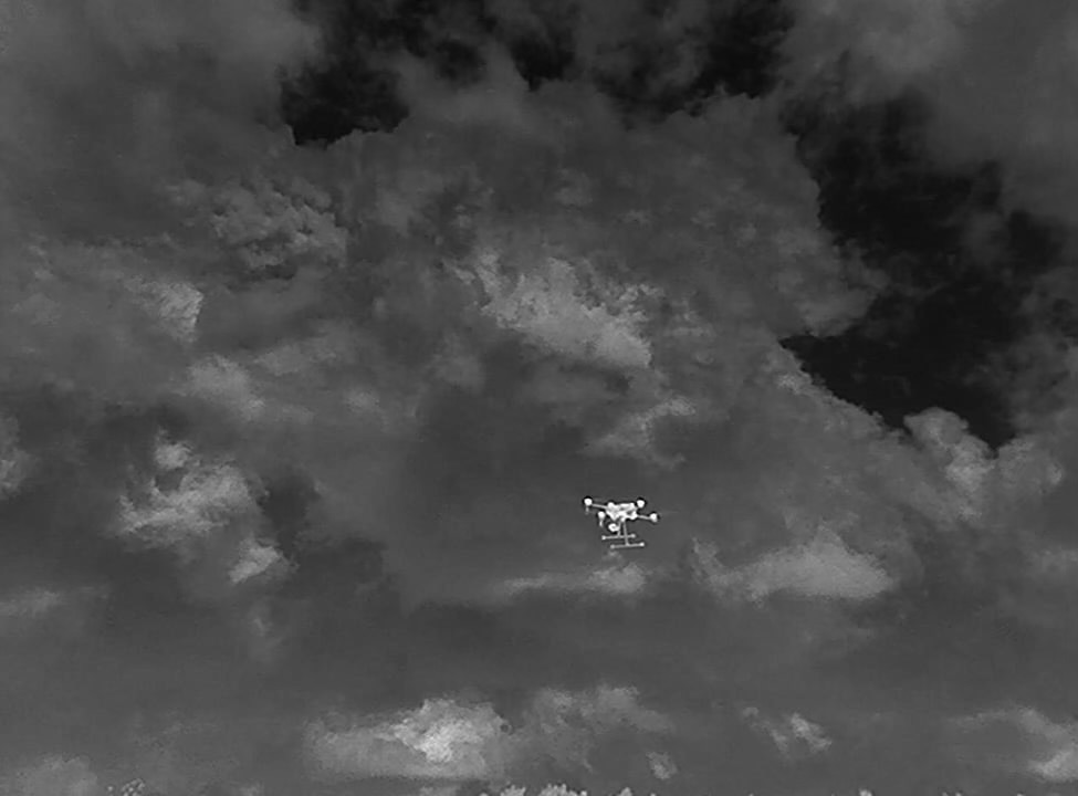 Тепловизионное изображения дрона в системе РТР-900М