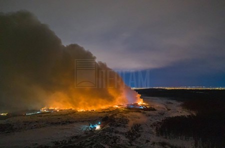 Пожар на свалочном полигоне