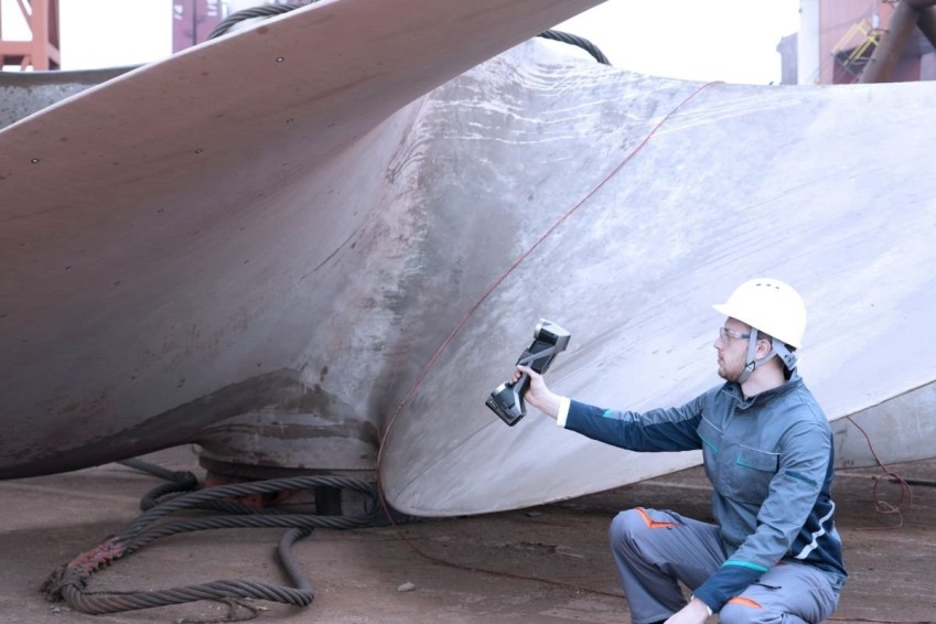 Оцифровка винта сухогруза при помощи ScanTech KSCAN-X